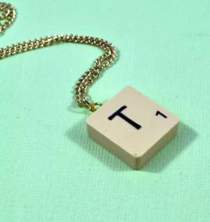 VINTAGE SCRABBLE NECKLACE Personalised Initial Pick Letter Gift 