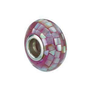   00X7.00mm Kera Purple Mosaic Mother Of Pearl Bead Kera Beads Jewelry