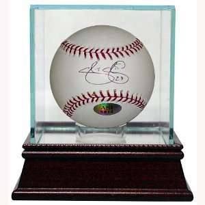   signed Official Major League Baseball w/ Glass Case