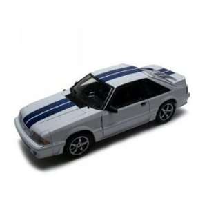  18 1991 Ford Mustang GT White with Blue Stripes 1 of 500 Toys & Games