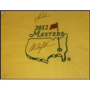  Phil Mickelson and Tiger Woods Autographed 2012 Masters 