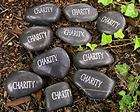 Engraved River Rock Word Stone   Charity