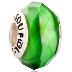   with Green Cut Sterling Silver Murano Glass European Beads: Jewelry