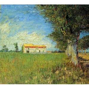   name Farmhouses in a Wheat Field Near Arles, By Gogh Vincent van