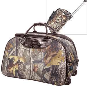   ® camouflage wheeled rolling duffel bag luggage coffee  