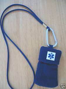 EMS EMT PARAMEDIC BLUE CELLPHONE POUCH WITH CARABINER  