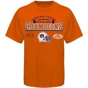 Auburn Tigers Orange 2010 Outback Bowl Champions T shirt  