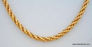   ANTIQUE SOLID 21 CT GOLD HANDMADE LINK CHAIN NECKLACE RAJASTHAN INDIA