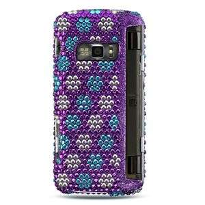 PURPLE SNOWFLAKE BLING HARD CASE FOR LG VOYAGER 2 ENV TOUCH VX1000 