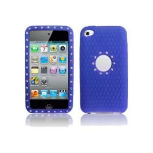  iPod Touch 4G Silicone Diamond Skin Case   Blue: MP3 