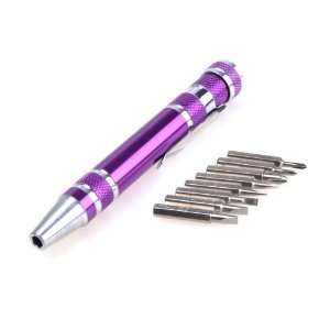   Purple Handle Alloy 8 In 1 Screwdriver Pen Set Kit Mobile Repair Tools