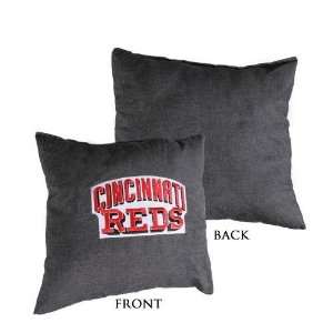  MLB Cincinnati Reds Denim Embroidered Decorator Pillow 