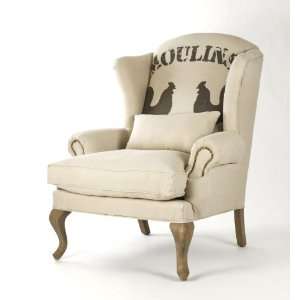  Zacharie Moulins French Country Nail Head Club Chair 
