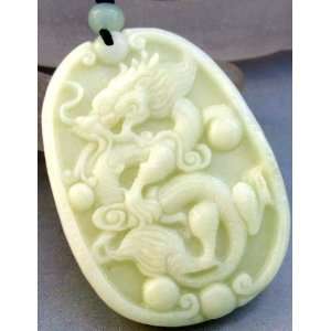  White Green Jade Fortune Dragon Amulet Pendant: Everything 