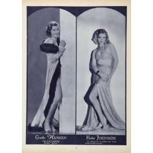  1933 Grethe Hansen Helen Johnson Movie Actress Print 
