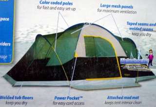   HUGE 14x10 3 Room Family Camping 8 Man Tent Sleeps 8 FULL FLY  
