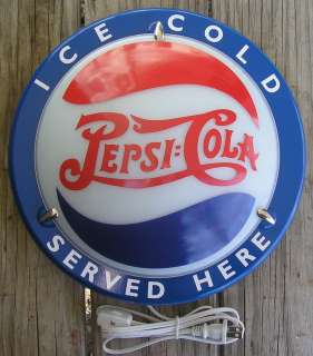 PEPSI SIGN OLD VINTAGE ANTIQUE STYLE LIGHTED SIGN  