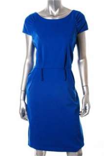 Max and Cleo Blue Career Dress Stretch Pleated Front 12  