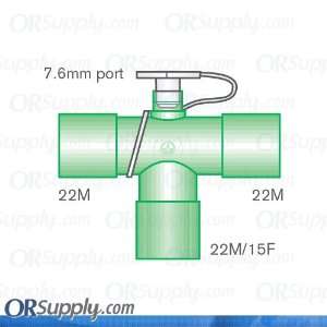  Intersurgical 22M to 22M T Piece Connectors with 22M and 