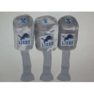    DETROIT LIONS Set of 3 GOLF CLUB HEADCOVERS