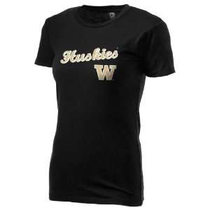   Alternative Womens Basic Crew T Shirt   Design:20182 with Huskies R