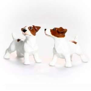  Jack Russell Hand Crafted Salt & Pepper Shakers   Brown & Brown 