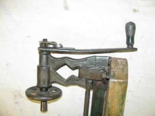 Antique Blacksmith Post Drill Press Hand Crank Tool  