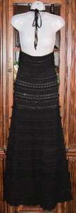 Victorias Secret 2012!! $108 Cotton Crochet Halter Maxi Dress BLACK 