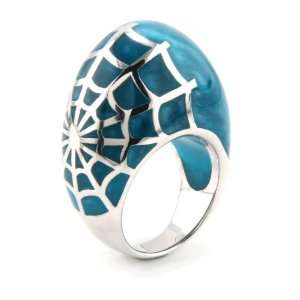  Marble Swirl Design Spiderweb Dome Ring   Womens ring Size 