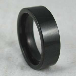Custom Engrave Black Mens Tungsten Ring Wedding Band  