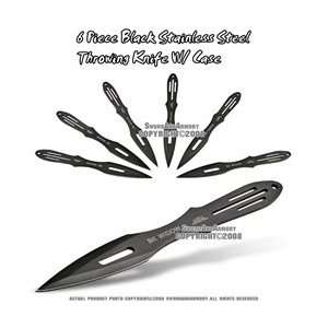 Pcs 9 Black Stainless Steel Throwing Knife With Case  