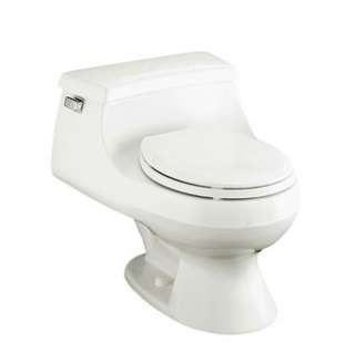   3386 0 White Rialto One piece Round Front Toilet with Seat and  