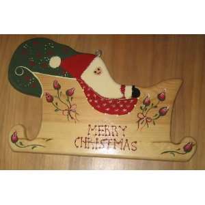    Handcrafted Wooden Merry Christmas Santa Sleigh: Everything Else