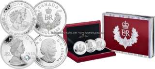 Canada 2012 Queen Elizabeth II 60th Jubilee 3 Coin $20 Pure Silver 