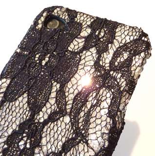   4S 4 Bling Silver Sequin Flower Lace Phone Case Cover Faceplate  