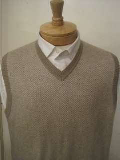   Herringbone 100% Cashmere Mens Sweater Vest NWT $225 2 Ply  