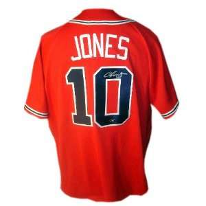  Chipper Jones Atlanta Braves Autographed Red Jersey 