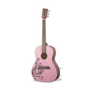   36 Acoustic Guitar   Pink Hippie Chick Design: Musical Instruments
