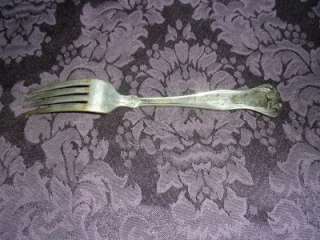 ANTIQUE 1835 R WALLACE TRIPLE SECTIONAL SILVERPLATED SALAD FORK HOTEL 