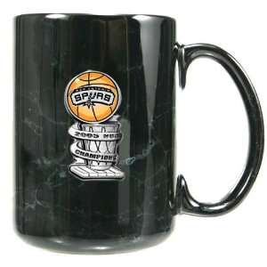 San Antonio Spurs 2005 NBA Champions Black Marble Mug