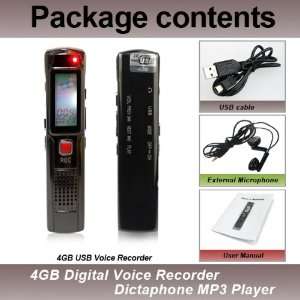   : New! Digital Voice Recorder Dictaphone MP3 Player 4GB: Electronics
