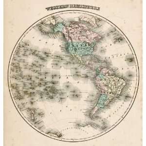  Gray 1882 Antique Map of the Western Hemisphere Office 