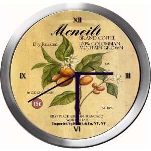  MCNEILL 14 Inch Coffee Metal Clock Quartz Movement 