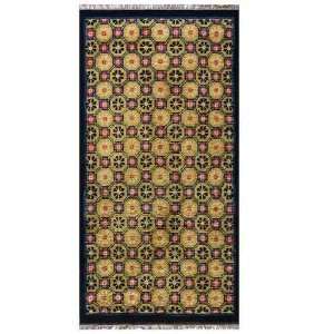 EXP 5 x 26 Hand Knotted Tibetan Wangden Lotus Flower Wool Area Rug 