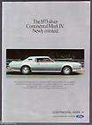 1973 silver Continental Mark IV Photo Newly Minted Ad