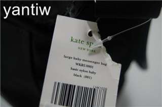 NWT:KATE SPADE LARGE BABY MESSENGER BAG Basic Nylon Black  