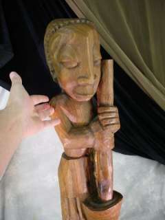 Original 29 BAROTSE WOMAN Wood SCULPTURE West African  