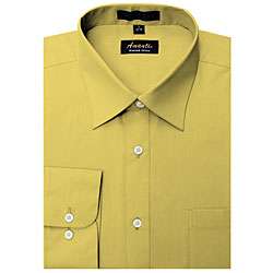 Amanti Mens Wrinkle free Mustard Dress Shirt  
