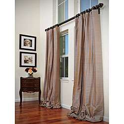   Taupe Pewter 108 inch Textured Silk Curtain Panel  Overstock