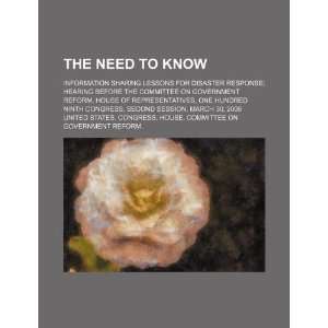  The need to know: information sharing lessons for disaster 
